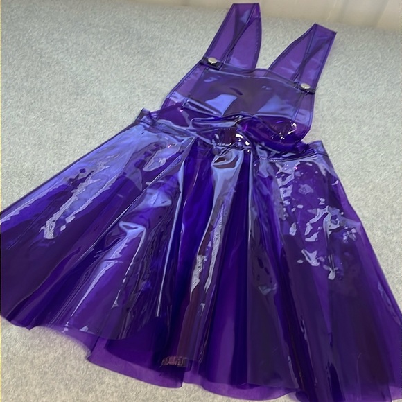 Purple Plastic PVC Dress Small Coquette Costume Cosplay Artsy Doll - Picture 9 of 9